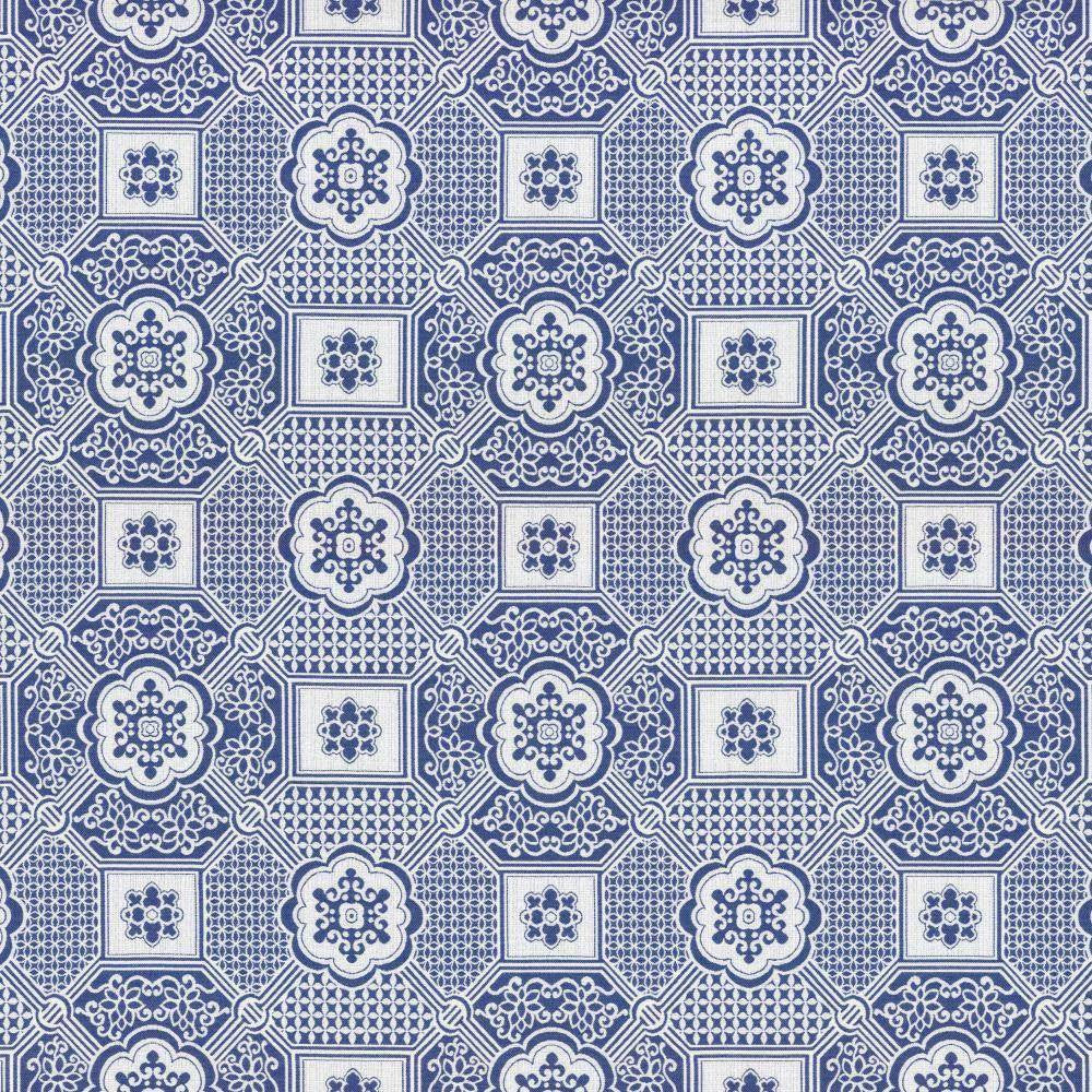 Palatial Maze Blue Jay by Kasmir Fabric 5115 USA 15,000 Wyzenbeek Double Rubs H: 13 inches, V:12 2/8 inches 54 - 55 - Fabric Carolina - Kasmir