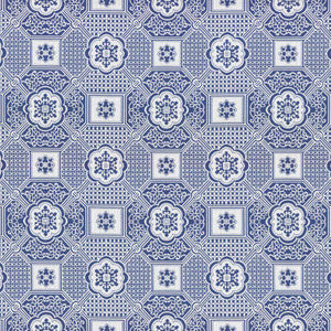 Palatial Maze Blue Jay by Kasmir Fabric