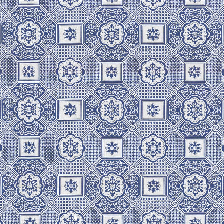 Palatial Maze Blue Jay by Kasmir Fabric 5115 56% Polyester
41% Rayon
3% Flax
 USA 15,000 Wyzenbeek Double Rubs Horizontal: 13 inches and Vertical: 12 2/8 inches 54 - Fabric Carolina -