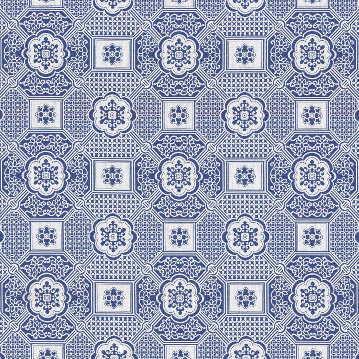 Palatial Maze Blue Jay by Kasmir Fabric 5115 56% Polyester
41% Rayon
3% Flax
 USA </p><p>Repeat: Horizontal: 13 inches and Vertical: 12 2/8 inches 54 - 55 - Fabric Carolina -