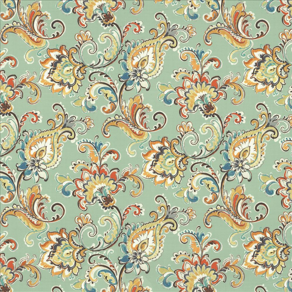 Palawan Deco Blue by Kasmir Fabric 1464 100% Cotton
 TURKEY 30,000 Wyzenbeek Double Rubs Horizontal: 27 4/8 inches and Vertical: 25 inches 54 - Fabric Carolina -