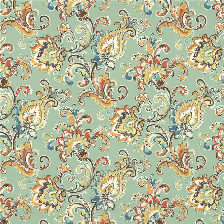 Palawan Deco Blue by Kasmir Fabric 1464 100% Cotton
 TURKEY 30,000 Wyzenbeek Double Rubs Horizontal: 27 4/8 inches and Vertical: 25 inches 54 - Fabric Carolina -