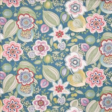 Palm Cove Bermuda Blue by Kasmir Fabric 1388 100% Cotton ISRAEL 15,000 Wyzenbeek Double Rubs H: 27 inches, V: 18 inches 54 - 55 - Fabric Carolina - Kasmir