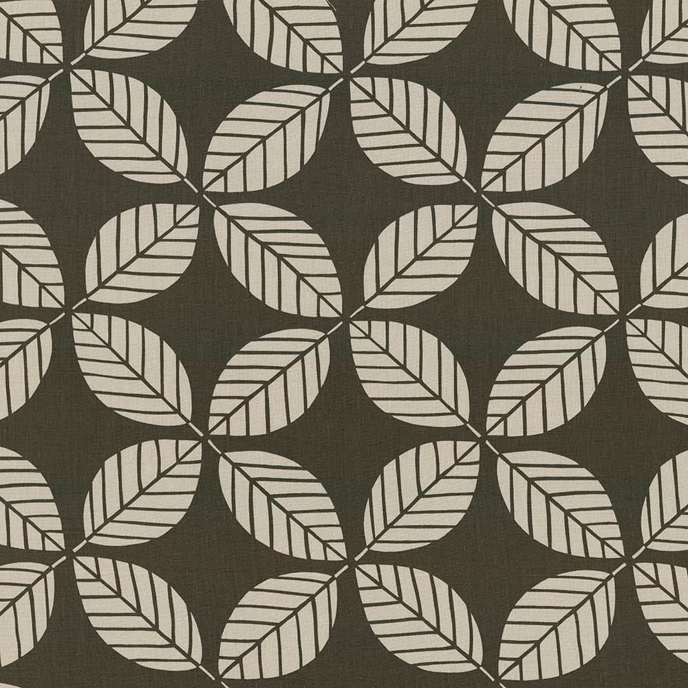Palm Frond Mocha by Kasmir Fabric 1416 100% Linen CHINA 15,000 Wyzenbeek Double Rubs Horizontal: 13 4/8 inches and Vertical: 12 5/8 inches 54 - Fabric Carolina -
