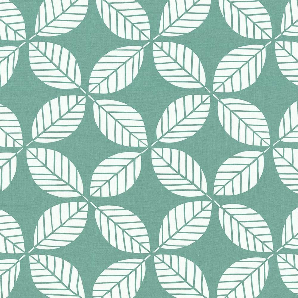 Palm Frond Teal by Kasmir Fabric 1420 100% Linen CHINA 15,000 Wyzenbeek Double Rubs Horizontal: 13 4/8 inches and Vertical: 12 5/8 inches 54 - Fabric Carolina -