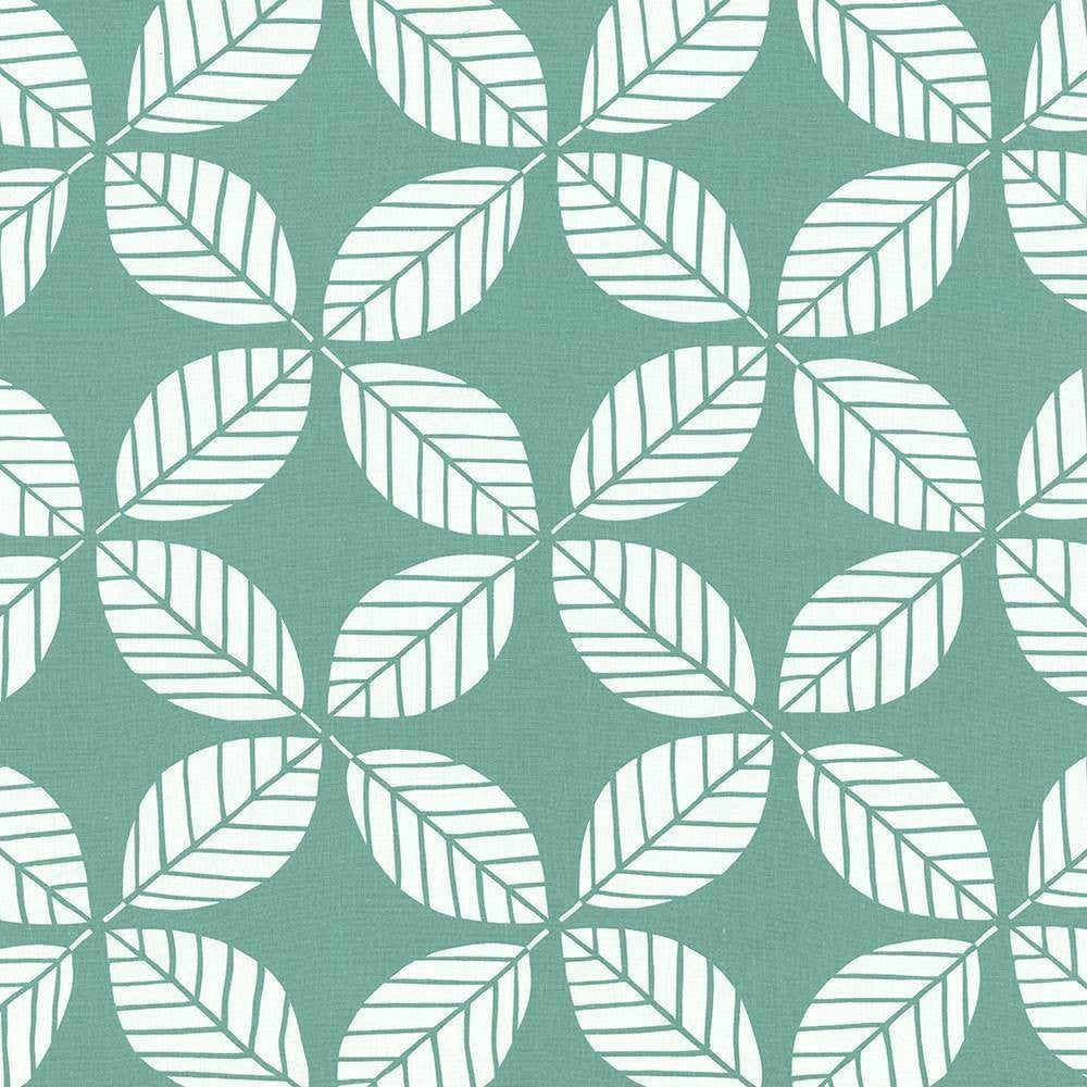 Palm Frond Teal by Kasmir Fabric 1420 CHINA 15,000 Wyzenbeek Double Rubs H: 13 4/8 inches, V:12 5/8 inches 54 - Fabric Carolina - Kasmir
