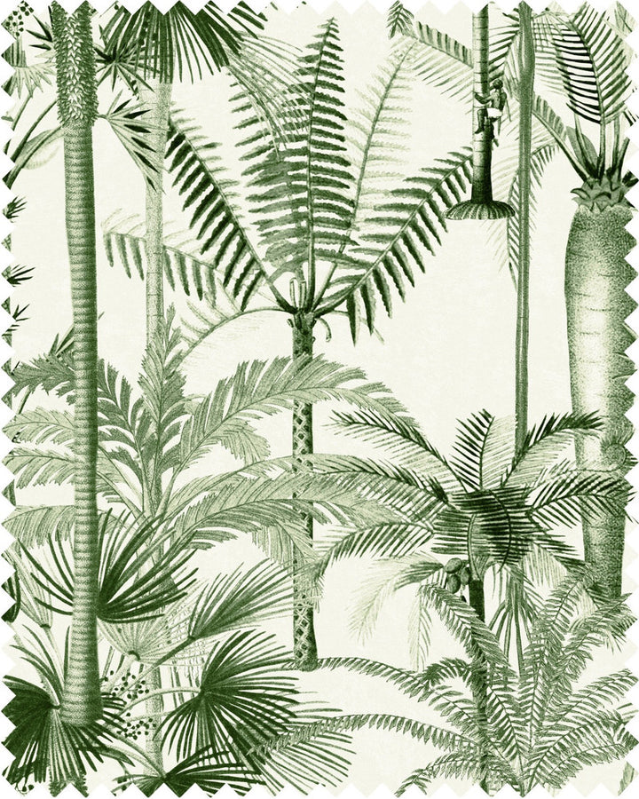 PALMERA CUBANA Linen (FB00033) by Mind The Gap | FB00033 | THE TROPICAL COTTAGE | Green, White | Fabric Carolina | https://www.fabriccarolina.com/
