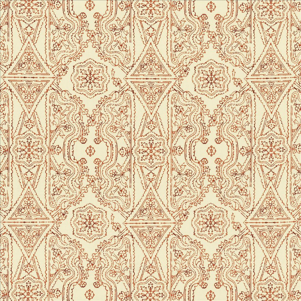 Panwar Burnt Orange  by Kasmir Fabric See sample 55% Linen
45% Cotton
 CHINA 15,000 Wyzenbeek Double Rubs </p><p>Repeat: Horizontal: 13 5/8 inches and Vertical: 17 inches 54  - Fabric Carolina -