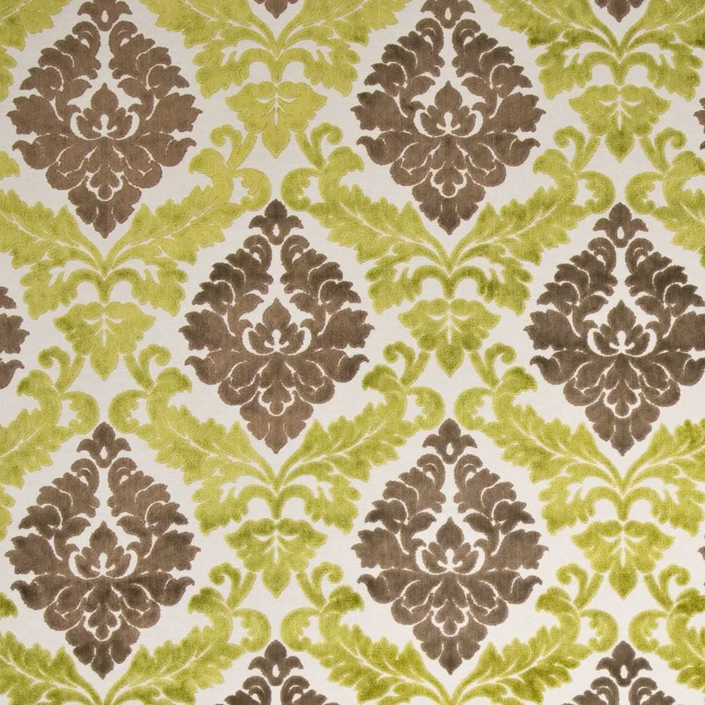 Paoli Damask Pistachio by Kasmir Fabric 1398 43% Viscose 42% Cotton 15% Polyester INDIA 55,000 Martindale Cycles Horizontal: 14 5/8 inches and Vertical: 18 1/8 inches 55 - 60 - Fabric Carolina -