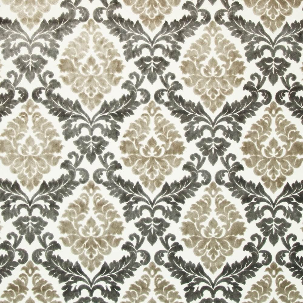 Paoli Damask Sable by Kasmir Fabric 1396 43% Viscose 42% Cotton 15% Polyester INDIA 55,000 Martindale Cycles Horizontal: 14 5/8 inches and Vertical: 18 1/8 inches 55 - 60 - Fabric Carolina -