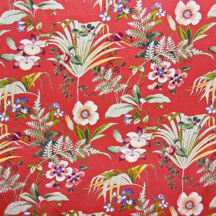 Paradise Palm Coral by Kasmir Fabric 1389 CHINA 10,000 Wyzenbeek Double Rubs H: 13 4/8 inches, V:25 2/8 inches 54 - Fabric Carolina - Kasmir