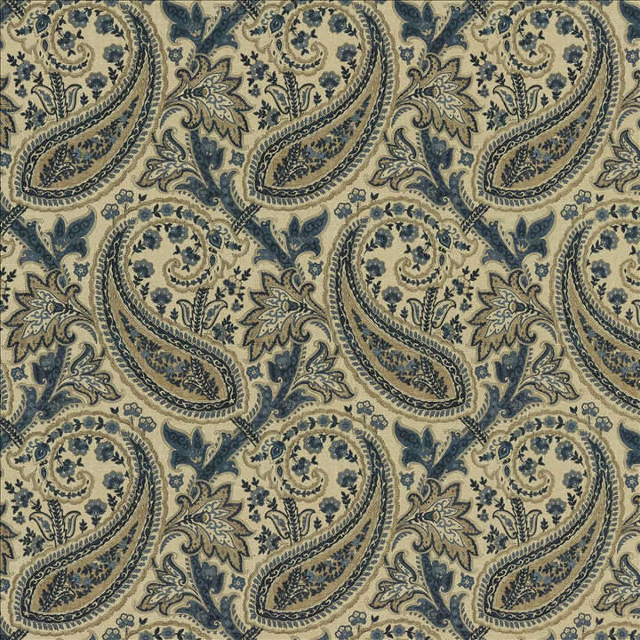 Parisi Paisley Ink by Kasmir Fabric 5154 55% Linen
45% Cotton
 CHINA </p><p>Repeat: Horizontal: 13 4/8 inches and Vertical: 27 inches 53 - Fabric Carolina -