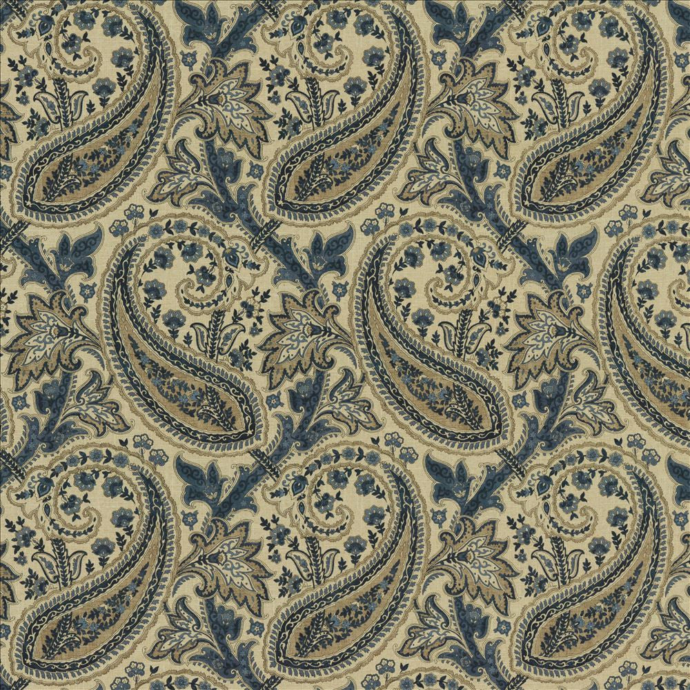 Parisi Paisley Ink by Kasmir Fabric 5154 55% Linen
45% Cotton
 CHINA 27,000 Wyzenbeek Double Rubs </p><p>Repeat: Horizontal: 13 4/8 inches and Vertical: 27 inches 53 - Fabric Carolina -