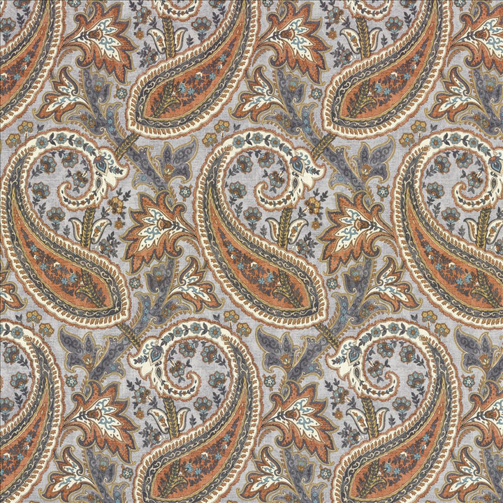 Parisi Paisley Persimmon by Kasmir Fabric 5121 55% Linen
45% Cotton
 CHINA </p><p>Repeat: Horizontal: 13 4/8 inches and Vertical: 27 inches 53 - Fabric Carolina -