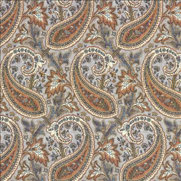 Parisi Paisley Persimmon by Kasmir Fabric 5121 55% Linen 45% Cotton CHINA 27,000 Wyzenbeek Double Rubs H: 13 4/8 inches, V: 27 inches 54 - Fabric Carolina - Kasmir