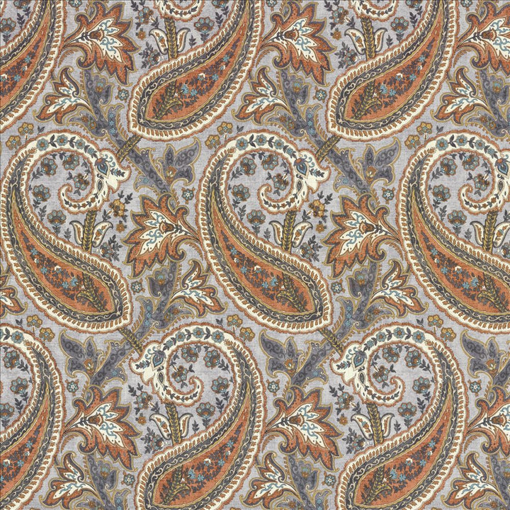 Parisi Paisley Persimmon by Kasmir Fabric 5121 55% Linen
45% Cotton
 CHINA 27,000 Wyzenbeek Double Rubs Horizontal: 13 4/8 inches and Vertical: 27 inches 53 - Fabric Carolina -