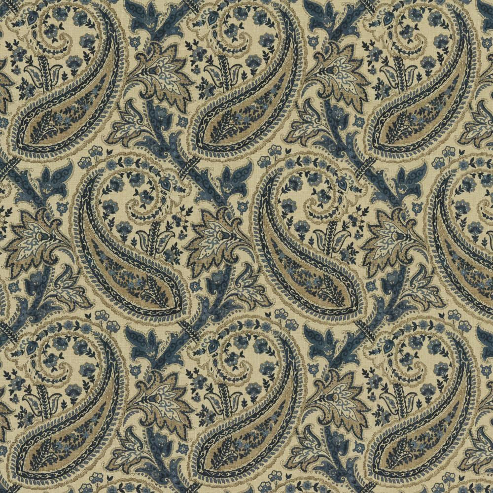 Parisi Paisley Ink by Kasmir Fabric 5154 55% Linen
45% Cotton
 CHINA </p><p>Repeat: Horizontal: 13 4/8 inches and Vertical: 27 inches 53 - Fabric Carolina -