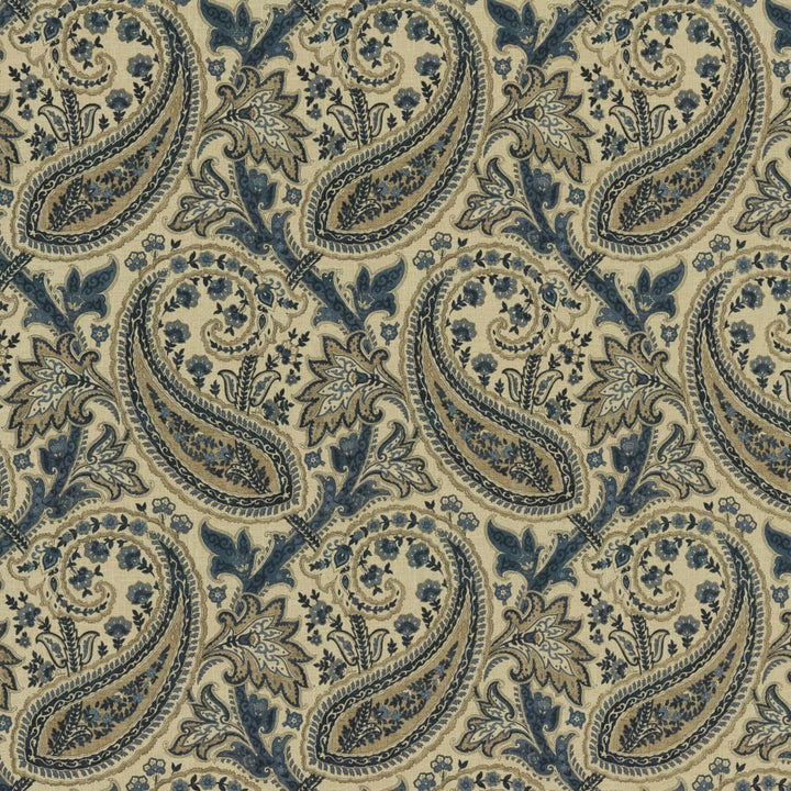 Parisi Paisley Ink by Kasmir Fabric 5154 55% Linen
45% Cotton
 CHINA </p><p>Repeat: Horizontal: 13 4/8 inches and Vertical: 27 inches 53 - Fabric Carolina -
