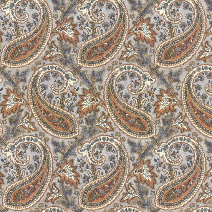 Parisi Paisley Persimmon by Kasmir Fabric 5121 55% Linen
45% Cotton
 CHINA </p><p>Repeat: Horizontal: 13 4/8 inches and Vertical: 27 inches 53 - Fabric Carolina -