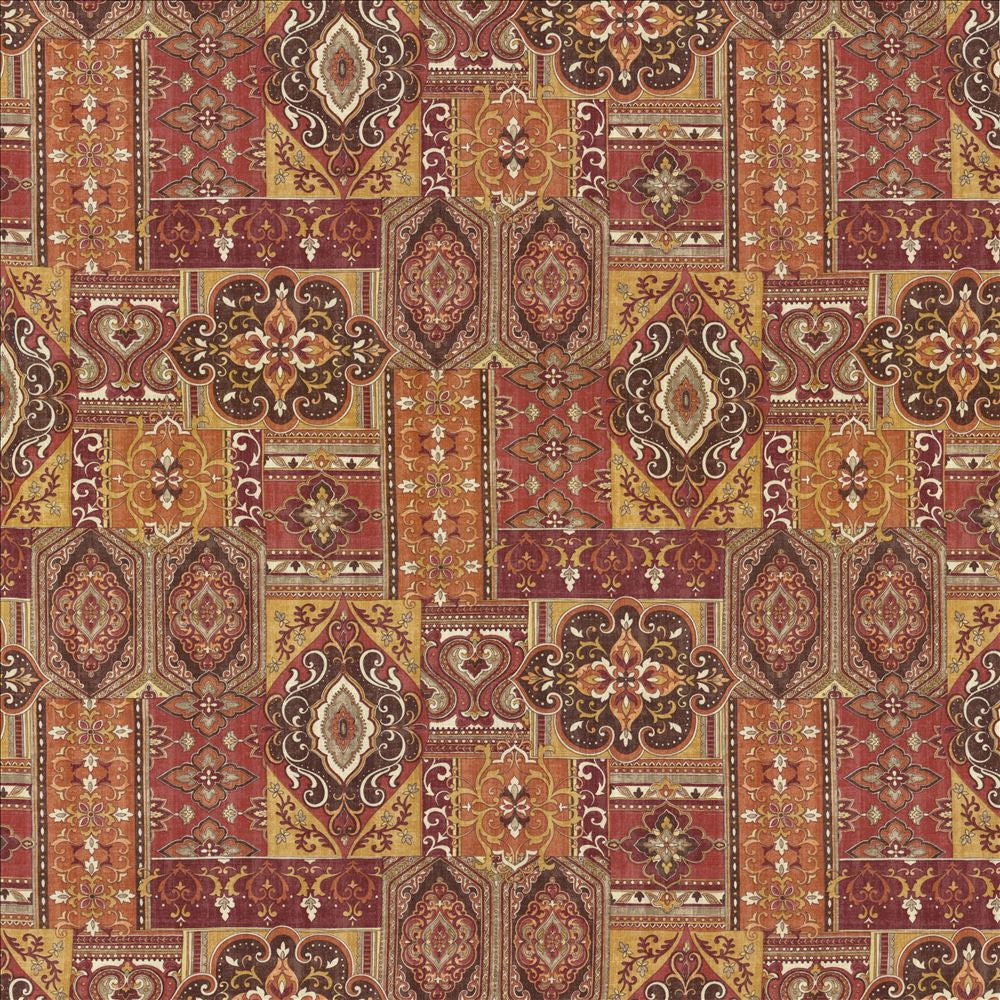 Patchwork Sunset by Kasmir Fabric 5121 55% Linen 45% Viscose SOUTH KOREA 12,000 Wyzenbeek Double Rubs Horizontal: 27 inches and Vertical: 26 4/8 inches 54 - Fabric Carolina -