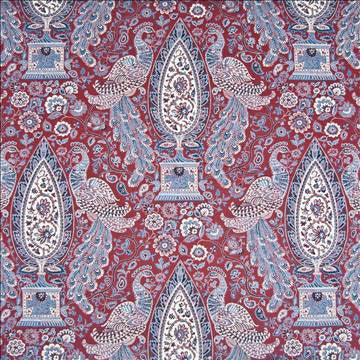Peacock Fantasy Currant by Kasmir Fabric 1389 100% Cotton PERU 42,000 Wyzenbeek Double Rubs H: 13 4/8 inches, V: 25 2/8 inches 54 - Fabric Carolina - Kasmir