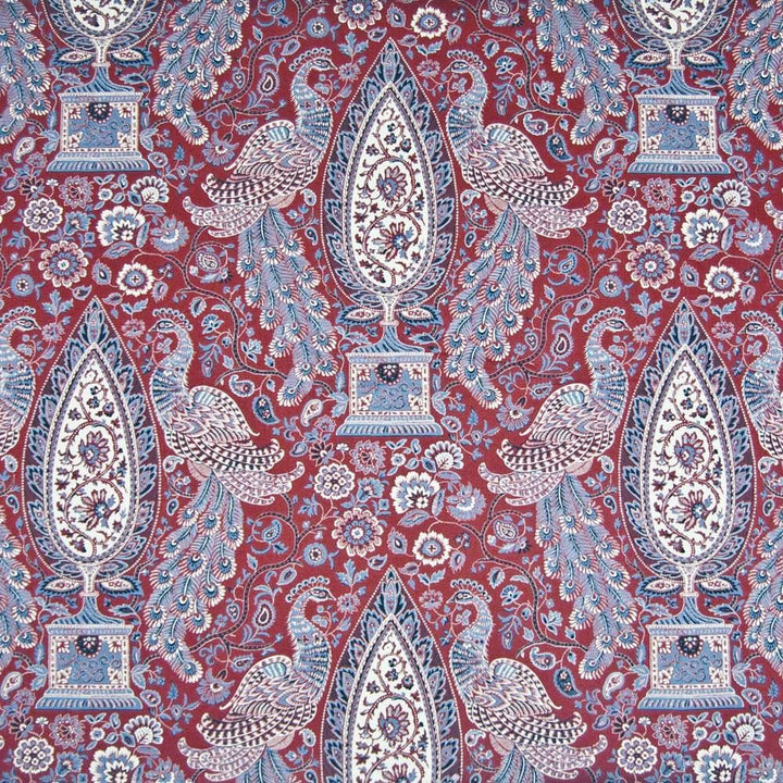 Peacock Fantasy Currant by Kasmir Fabric 1389 100% Cotton
 PERU 42,000 Wyzenbeek Double Rubs Horizontal: 13 4/8 inches and Vertical: 25 2/8 inches 54 - Fabric Carolina -