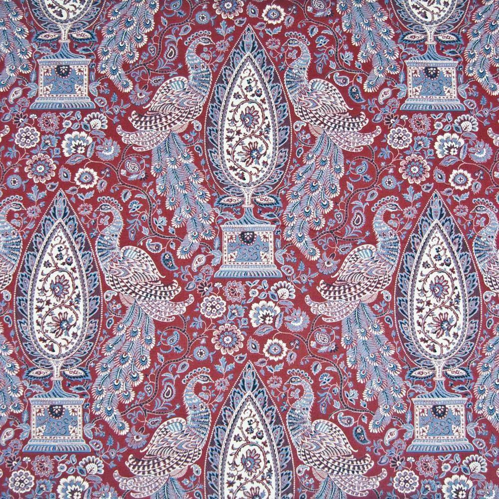 Peacock Fantasy Currant by Kasmir Fabric 1389 PERU 42,000 Wyzenbeek Double Rubs H: 13 4/8 inches, V:25 2/8 inches 54 - Fabric Carolina - Kasmir