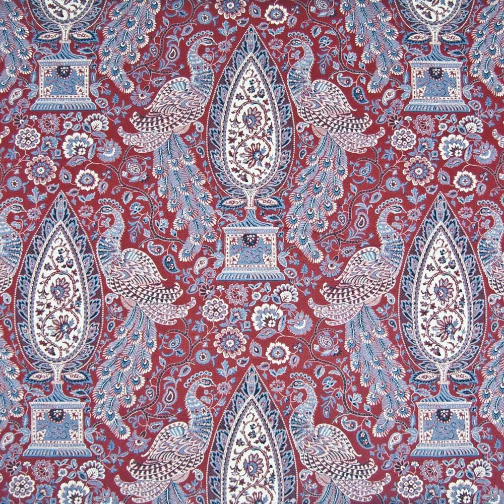 Peacock Fantasy Currant  by Kasmir Fabric See sample 100% Cotton
 PERU 42,000 Wyzenbeek Double Rubs </p><p>Repeat: Horizontal: 13 4/8 inches and Vertical: 25 2/8 inches 54  - Fabric Carolina -