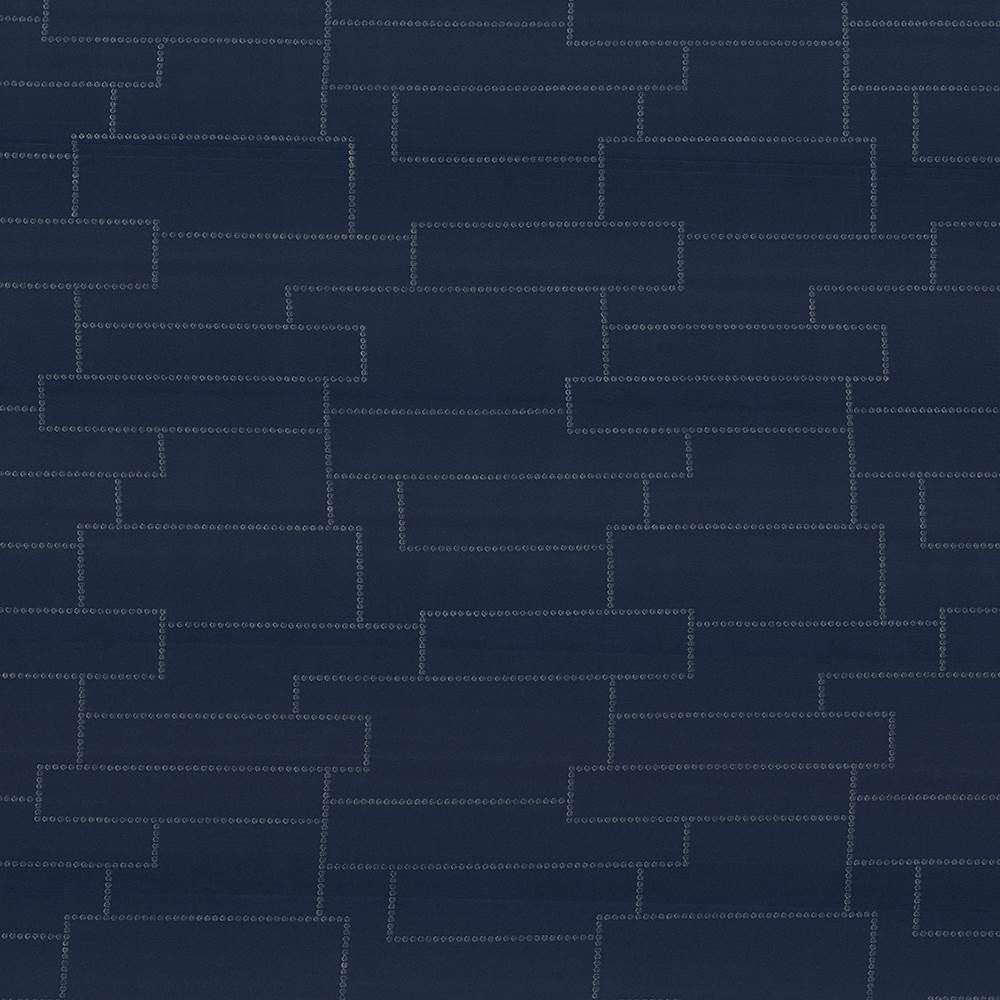 Pebble Path Navy by Kasmir Fabric 1425 INDIA Not Tested H: 13 4/8 inches, V:10 6/8 inches 55 - Fabric Carolina - Kasmir