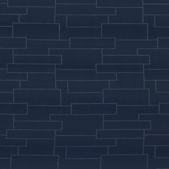 Pebble Path Navy by Kasmir Fabric 1425 INDIA Not Tested H: 13 4/8 inches, V:10 6/8 inches 55 - Fabric Carolina - Kasmir