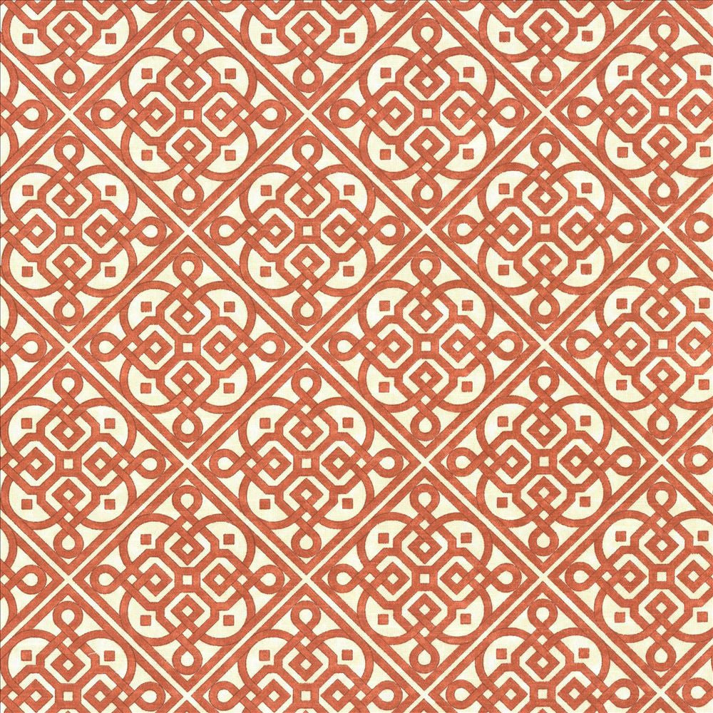Perot Trellis Persimmon by Kasmir Fabric 5086 100% Cotton USA 15,000 Wyzenbeek Double Rubs Horizontal: 6 6/8 inches and Vertical: 6 6/8 inches 54 - Fabric Carolina -