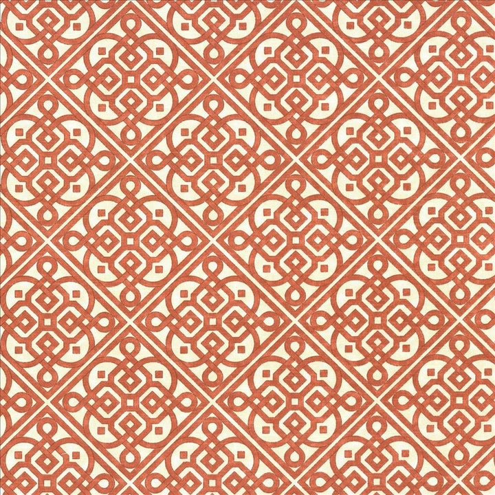 Perot Trellis Persimmon  by Kasmir Fabric See sample 100% Cotton
 USA 15,000 Wyzenbeek Double Rubs </p><p>Repeat: Horizontal: 6 6/8 inches and Vertical: 6 6/8 inches 54  - Fabric Carolina -