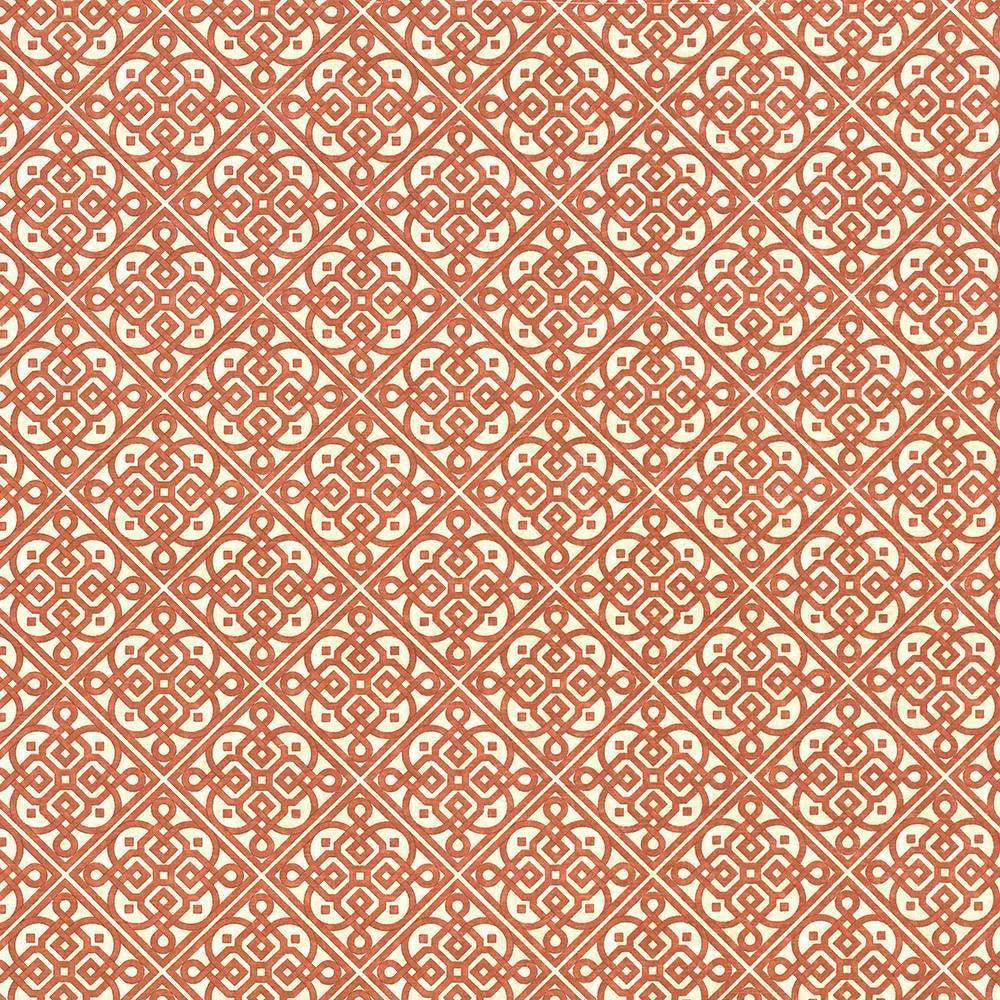Perot Trellis Persimmon by Kasmir Fabric 5086 USA 15,000 Wyzenbeek Double Rubs H: 6 6/8 inches, V:6 6/8 inches 54 - Fabric Carolina - Kasmir