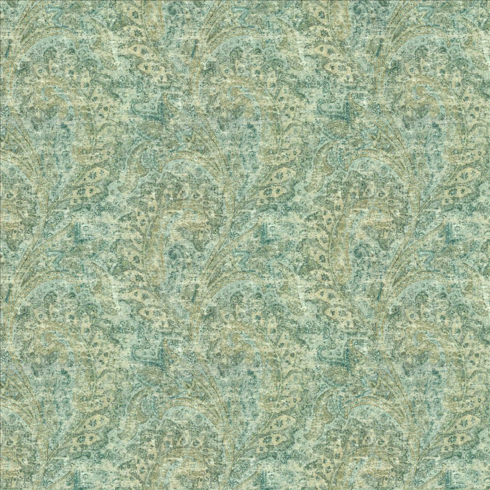 Persian Paisley Azure by Kasmir Fabric 1453 100% Cotton
 SOUTH KOREA 15,000 Wyzenbeek Double Rubs Horizontal: 9 inches and Vertical: 11 6/8 inches 54 - Fabric Carolina -