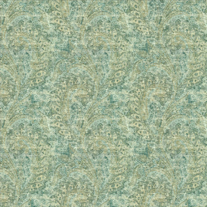 Persian Paisley Azure by Kasmir Fabric 1453 100% Cotton
 SOUTH KOREA 15,000 Wyzenbeek Double Rubs Horizontal: 9 inches and Vertical: 11 6/8 inches 54 - Fabric Carolina -