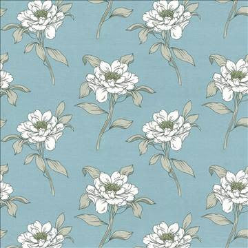 Petal Pusher Azure by Kasmir Fabric 1425 100% Cotton TURKEY Not Tested H: 27 2/8 inches, V: 25 2/8 inches 55 - Fabric Carolina - Kasmir