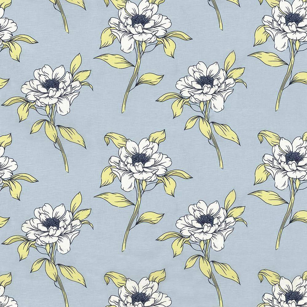 Petal Pusher Sky by Kasmir Fabric 1425 TURKEY Not Tested H: 27 2/8 inches, V:25 2/8 inches 55 - Fabric Carolina - Kasmir