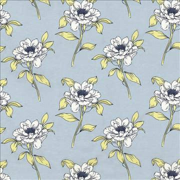 Petal Pusher Sky by Kasmir Fabric 1425 100% Cotton TURKEY Not Tested H: 27 2/8 inches, V: 25 2/8 inches 55 - Fabric Carolina - Kasmir