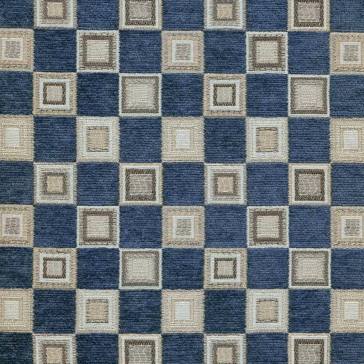 Petworth Check Cornflower by Kasmir Fabric 8005 CHINA 15,000 Wyzenbeek Double Rubs H: 3 6/8 inches, V:3 6/8 inches 54 - Fabric Carolina - Kasmir