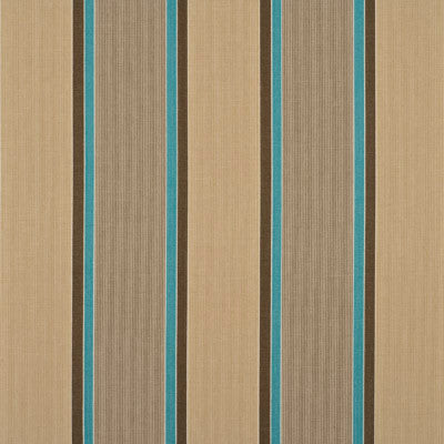 Casson Stripe Aqua/Beige by Baker Lifestyle Fabric