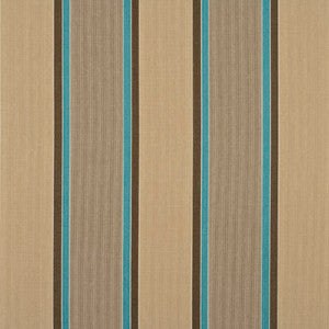 Casson Stripe Aqua/Beige by Baker Lifestyle Fabric