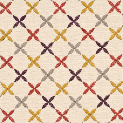 Foxwood Trellis Red by Baker Lifestyle Fabric