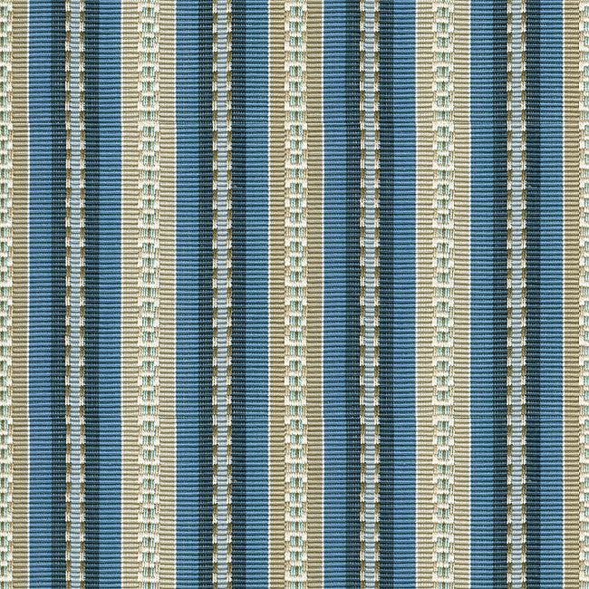 Prasana Indigo/Taupe by Baker Lifestyle Fabric