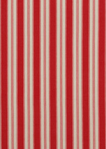 Tango Ticking Red by Baker Lifestyle Fabric