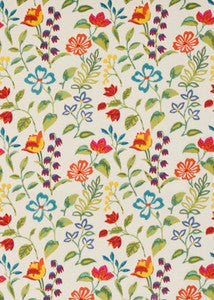 Carnival Garden Peacock by Baker Lifestyle Fabric