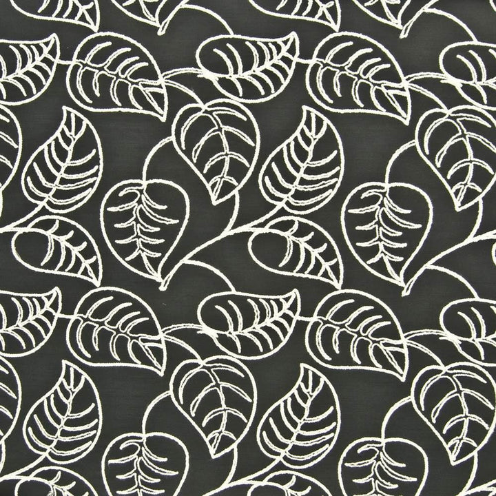 Philodendron Black by Kasmir Fabric 1369 80% Cotton
20% Polyester
 INDIA </p><p>Repeat: Horizontal: 17 4/8 inches and Vertical: 19 inches 50 - 54 - Fabric Carolina -