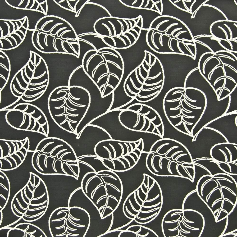 Philodendron Black by Kasmir Fabric 1369 80% Cotton
20% Polyester
 INDIA Not Tested Horizontal: 17 4/8 inches and Vertical: 19 inches 50 - Fabric Carolina -