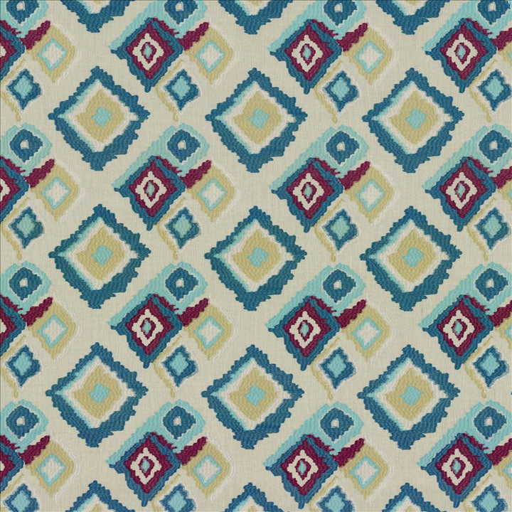 Picardie Diamond Marine by Kasmir Fabric 8005 65% Linen
35% Viscose
 INDIA </p><p>Repeat: Horizontal: 10 2/8 inches and Vertical: 9 3/8 inches 51 - 55 - Fabric Carolina -