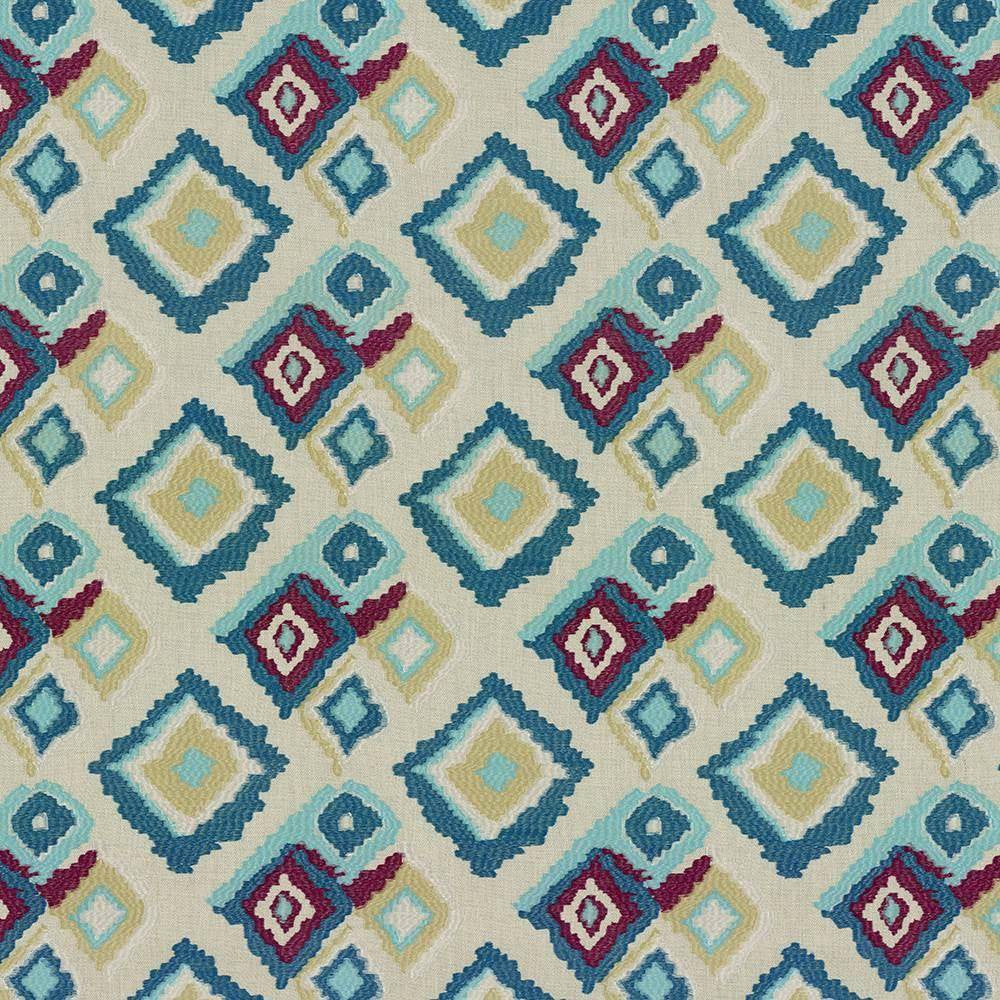 Picardie Diamond Marine by Kasmir Fabric 8005 INDIA Not Tested H: 10 2/8 inches, V:9 3/8 inches 51 - 55 - Fabric Carolina - Kasmir