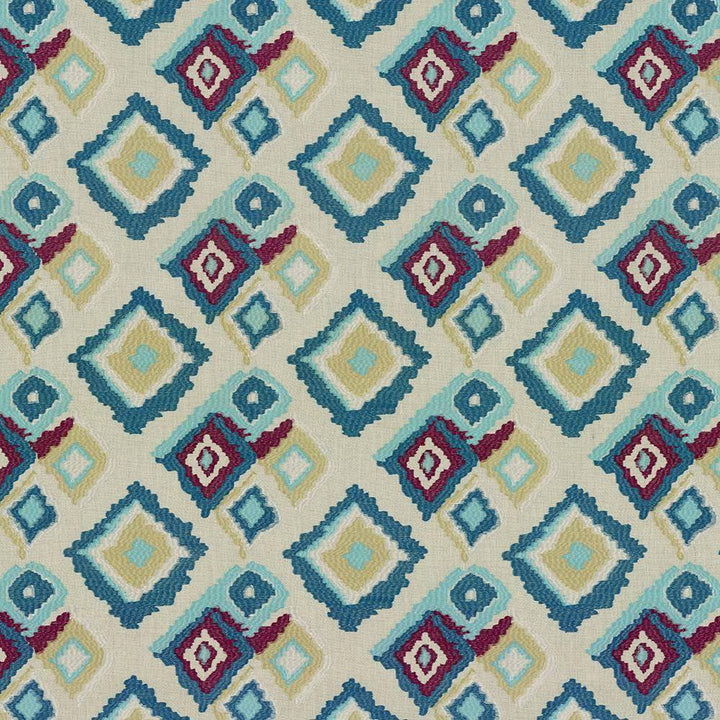 Picardie Diamond Marine by Kasmir Fabric 8005 INDIA Not Tested H: 10 2/8 inches, V:9 3/8 inches 51 - 55 - Fabric Carolina - Kasmir
